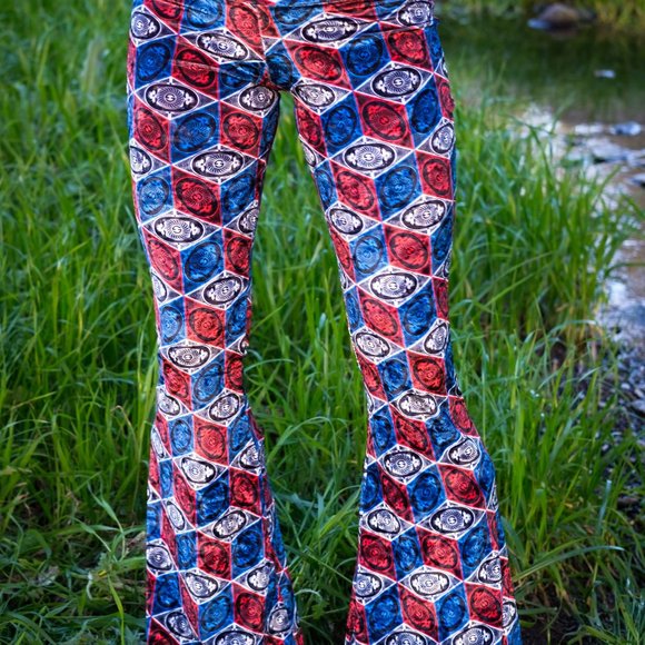 Stealie Velvet Print Bell Bottoms - Warrior Within - Picture 4 of 8